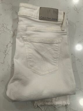 Calvin Klein white ankle skinny jeans